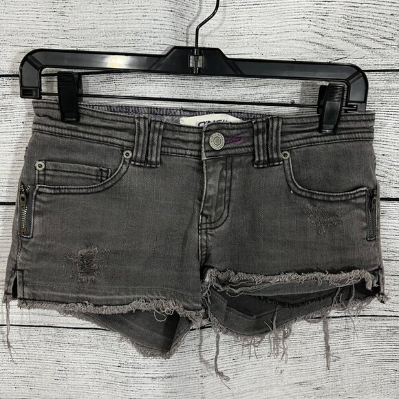 O'Neill Pants - Oneil Gray Distressed Denim Shorts, Size 1